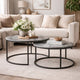 Nesting Coffee Table Set | 2 Piece | 35" | Gray Marble Top