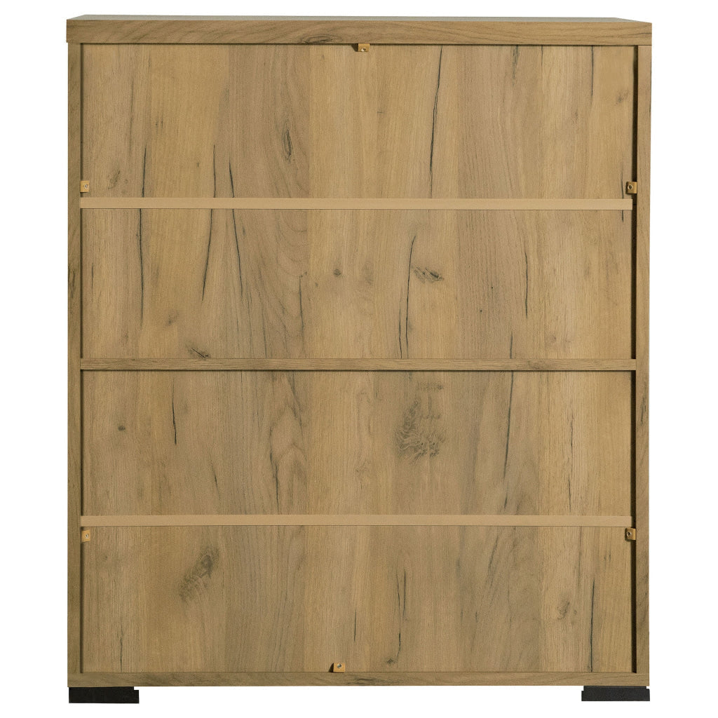 Accent Cabinet | 38" | 5 Shelves | Golden Oak Brown
