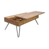 47 Inch Lift Top Coffee Table Natural Brown Wood 2 Storage Compartments By Casagear Home BM294809