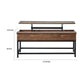 47 Inch Coffee Table Wide Rectangular Lift Top Rustic Brown Coloration By Casagear Home BM294812