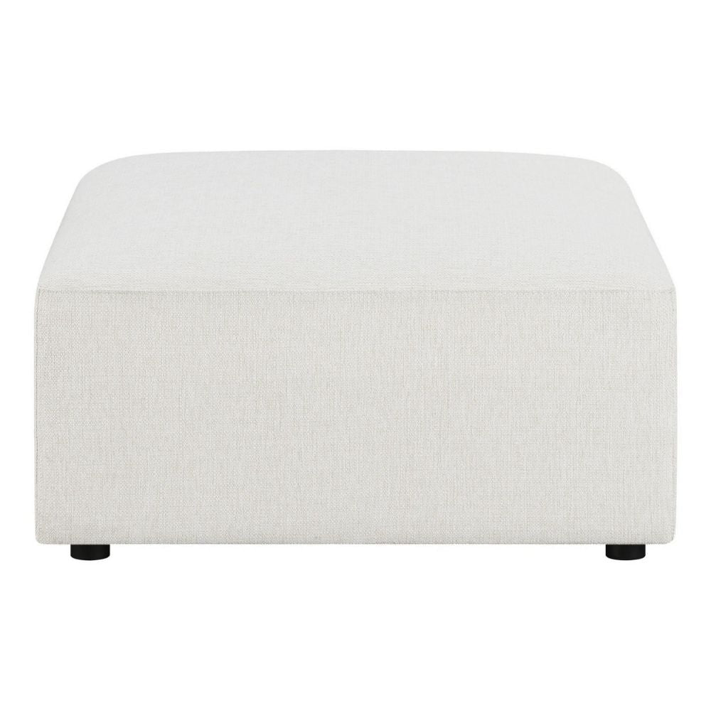 35 Inch Ottoman with Performance Fabric Sinuous Spring Cushioning White BM294820