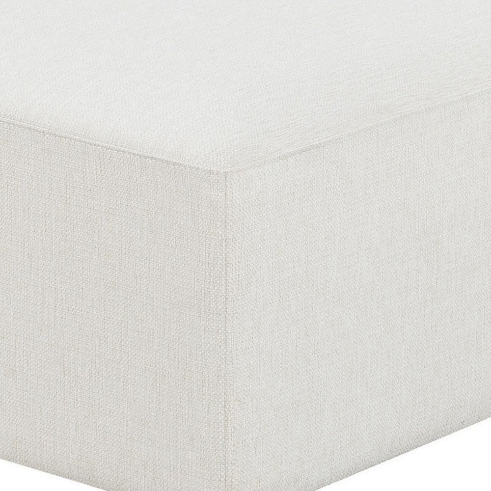 35 Inch Ottoman with Performance Fabric Sinuous Spring Cushioning White BM294820