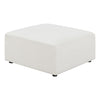 35 Inch Ottoman with Performance Fabric, Sinuous Spring Cushioning, White