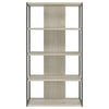 Dela 72 Inch Freestanding Bookcase 4 Wooden Shelves Whitewashed Gray By Casagear Home BM294824