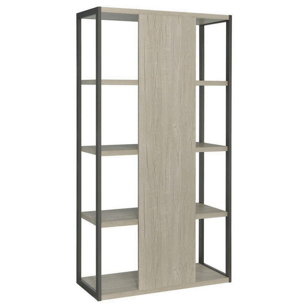 Dela Bookcase | 72" | 4 Shelves | Whitewashed Gray