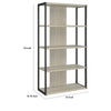 Dela Bookcase | 72" | 4 Shelves | Whitewashed Gray