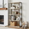 Dela Bookcase | 72" | 4 Shelves | Whitewashed Gray