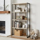 Dela Bookcase | 72" | 4 Shelves | Whitewashed Gray