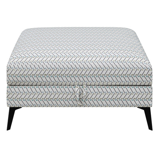 Ottoman | 35" | Storage | Geometric Pattern Upholstery