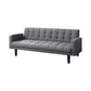 74 Inch Sofa Bed, Tufted Gray Linen Like Fabric, Track Arms, Hardwood Frame By Casagear Home