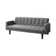 Sofa Bed | 74" | Tufted Gray Linen | Track Arms