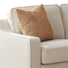 Leo 64 Inch Contemporary Loveseat with 2 Pillows Chenille Fabric Beige BM295067