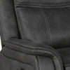 Lenard 41 Inch Manual Gliding Recliner Piped Details Charcoal Gray Black By Casagear Home BM295079