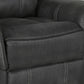 Lenard 41 Inch Manual Gliding Recliner Piped Details Charcoal Gray Black By Casagear Home BM295079