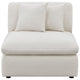 Jane 38 Inch Sectional Armless Chair Plush Cushioned Back Off White BM295082
