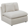Jane 38 Inch Sectional Armless Chair, Plush Cushioned Back, Off White