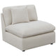 Jane 38 Inch Sectional Armless Chair, Plush Cushioned Back, Off White