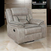 Jake 41 Inch Gliding Manual Recliner Pillowtop Taupe Brown Faux Leather By Casagear Home BM295085