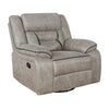 Jake 41 Inch Gliding Manual Recliner Pillowtop Taupe Brown Faux Leather By Casagear Home BM295085