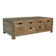 Dale Coffee Table | 53" | Storage | 6 Drawers | Rustic Brown