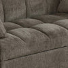 Glen 59 Inch Sleeper Sofa Bed Futon Grid Tufting Smooth Brown Fabric By Casagear Home BM295117