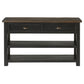 Fiya 50 Inch Coastal Sofa Console Table, 2 Drawers, 2 Shelves, Brown, Black By Casagear Home