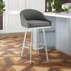 Sheryl Counter Stool | 26" | Swivel | Low Back | Gray Faux Leather