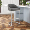 Lina Barstool | 28" | Cantilever Base | Gray Faux Leather