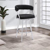 Ava Counter Stool | 26" | Swivel | Open Back | Black Faux Leather