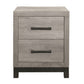 Deena 25 Inch Classic 2 Drawer Nightstand Metal Handles Wood Grain Gray By Casagear Home BM295538