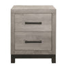 Deena 25 Inch Classic 2 Drawer Nightstand Metal Handles Wood Grain Gray By Casagear Home BM295538