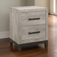 Deena Nightstand | 25" | 2 Drawers | Metal Handles | Gray Wood