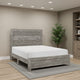 Adia Modern Queen Bed, Panel Headboard and Footboard, Textured Gray Veneer