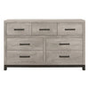 Deena 59 Inch 7 Drawer Wide Dresser Metal Handles Two Toned Light Gray By Casagear Home BM295544