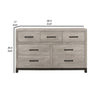 Deena 59 Inch 7 Drawer Wide Dresser Metal Handles Two Toned Light Gray By Casagear Home BM295544