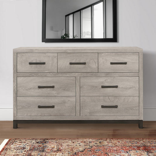 Deena Dresser | 59" | 7 Drawers | Light Gray | 2 Tone