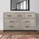 Deena Dresser | 59" | 7 Drawers | Light Gray | 2 Tone