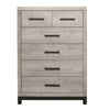 Deena 49 Inch 6 Drawer Tall Dresser Chest with Metal Handles Light Gray By Casagear Home BM295549