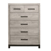 Deena Tall Dresser | 49" | 6 Drawers | Light Gray | Metal Handles