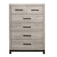 Deena Tall Dresser | 49" | 6 Drawers | Light Gray | Metal Handles