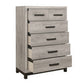 Deena 49 Inch 6 Drawer Tall Dresser Chest with Metal Handles Light Gray By Casagear Home BM295549