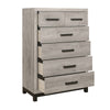 Deena Tall Dresser | 49" | 6 Drawers | Light Gray | Metal Handles