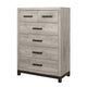 Deena Tall Dresser | 49" | 6 Drawers | Light Gray | Metal Handles