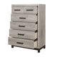 Deena Tall Dresser | 49" | 6 Drawers | Light Gray | Metal Handles