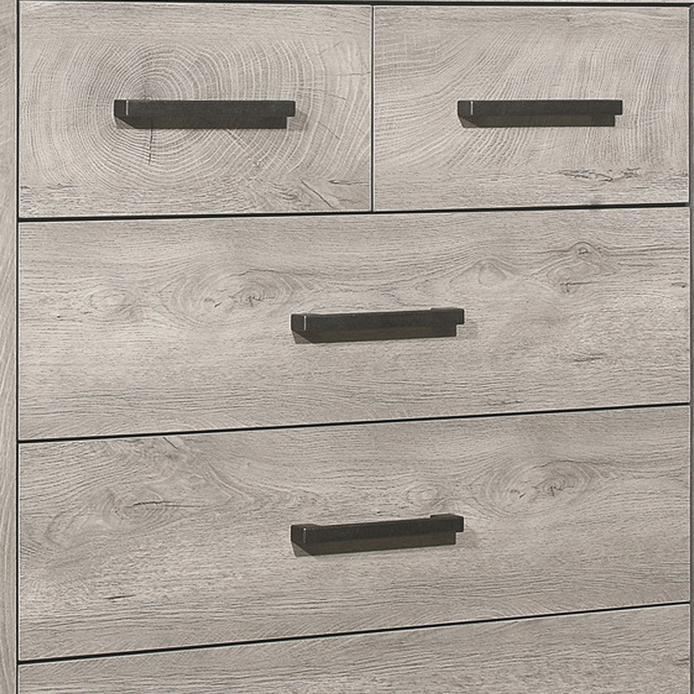 Deena Tall Dresser | 49" | 6 Drawers | Light Gray | Metal Handles
