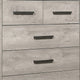 Deena Tall Dresser | 49" | 6 Drawers | Light Gray | Metal Handles