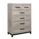 Deena Tall Dresser | 49" | 6 Drawers | Light Gray | Metal Handles