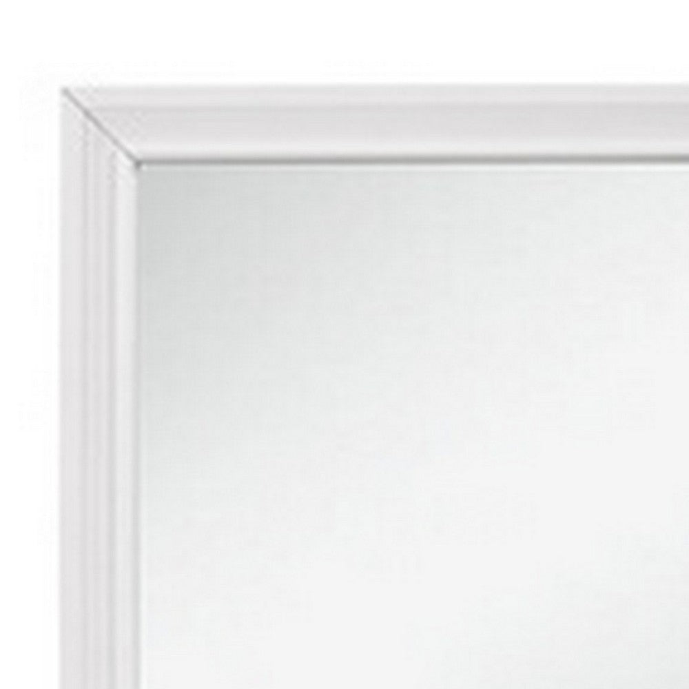 Ani Accent Mirror | 37" | Rectangular | Faux Wood Frame | White