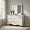 Ani Accent Mirror | 37" | Rectangular | Faux Wood Frame | White