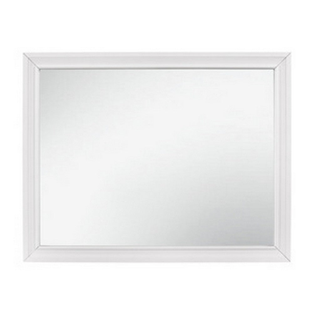 Ani Accent Mirror | 37" | Rectangular | Faux Wood Frame | White